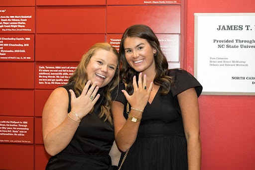 Two students and their class rings